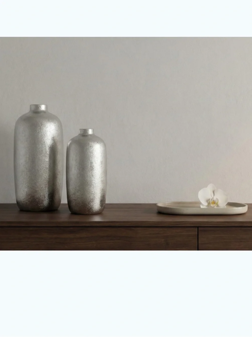 Silver Decorative Vase - Modern Metallic Home Accent